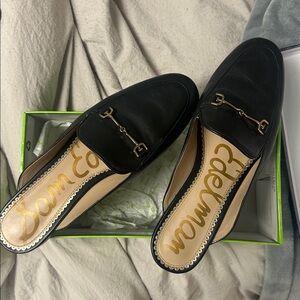 Sam Edelman Black Leather Mules